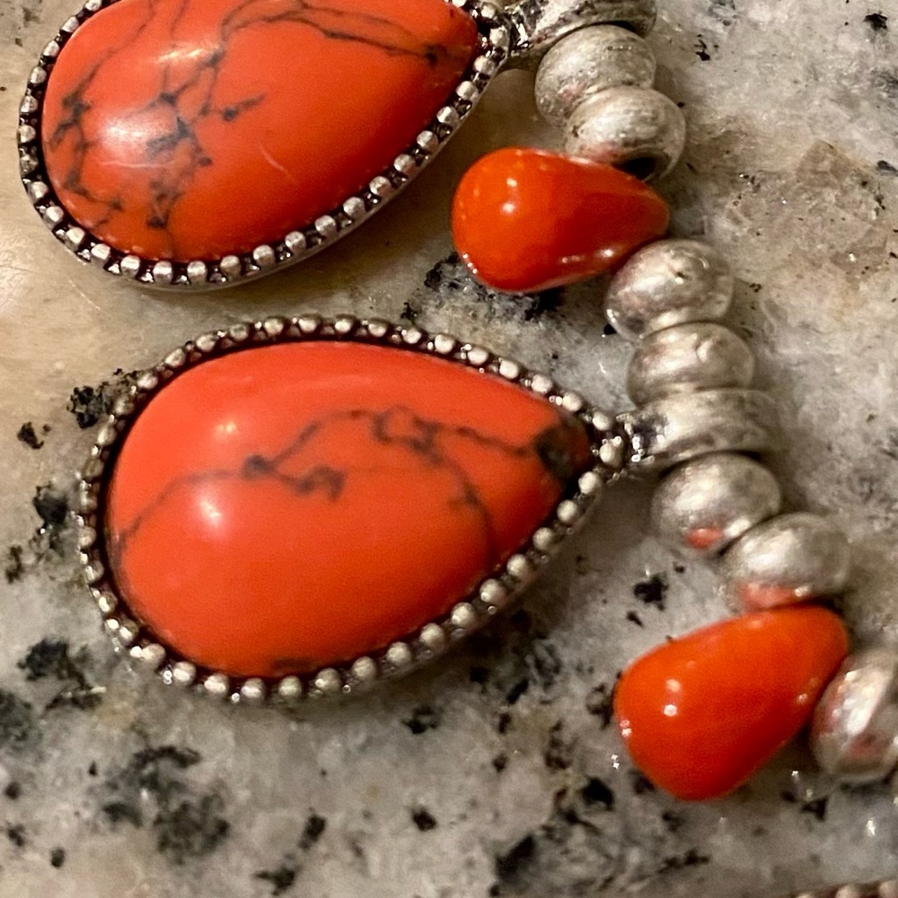 Chaps Watermelon And Silver Colored Necklace - image 5